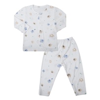 Bộ quần áo dài tay cài giữa Kiza in voi BA25H (Trắng)