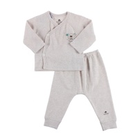 Bộ cài chéo cotton nhung be Mamago HN19D