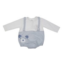 Body yếm dài tay KidsPlaza Lstar tai gấu ND26T (Trắng xanh)