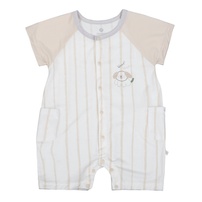 Bộ body cộc KidsPlaza kẻ tay zaclang in Woof HN26H (Trắng be)