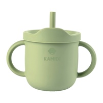 Cốc tập uống silicone Kamidi Xanh/Be (Màu ngẫu nhiên)