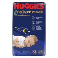 Bỉm/ tã quần Huggies Naturemade ban đêm size XL38 (cho bé từ 12-17kg) - EC