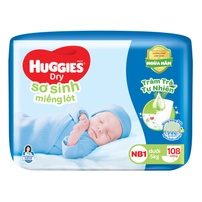 Miếng lót sơ sinh Huggies Newborn 1 108 miếng (cho bé dưới 5 kg)