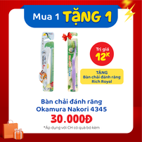 Bàn chải đánh răng Okamura Nakori 4345 (1 chiếc) (Màu ngẫu nhiên)