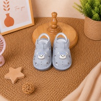Dép sandal tập đi kèn Mamago 26MS11 gấu đeo kính (Ghi)