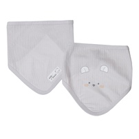 Set 2 yếm tam giác KidsPlaza kẻ tăm ND25T (Ghi) 