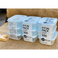 Set 3 hộp nhựa đựng thực phẩm Konbini nắp dẻo 300ml (Xanh Mint)