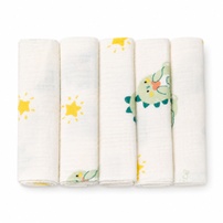 Set 5 khăn sữa muslin 2 lớp O!Baby TM26 (25*25)