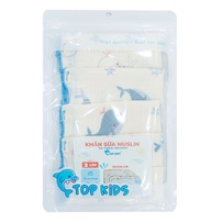 Set 5 khăn sữa Muslin Topkids 2 lớp AC25 (25x25)