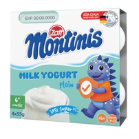 Sữa chua Zott Montinis vị nguyên bản 4*55g