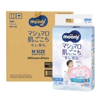 [THÙNG] Bỉm - Tã dán Moony size M56 - 4 bịch (6 - 11kg)