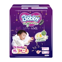 Bỉm - Tã quần Bobby Organic ban đêm XL 24 - 26 miếng (Hàng khuyến mại không bán)