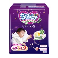 Bỉm - Tã quần Bobby Organic ban đêm XXL 22-24 miếng (Hàng khuyến mại không bán)