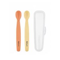 Set 2 thìa ăn dặm silicone Moyuum Premium (Vàng cam)