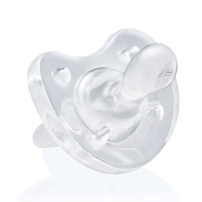 Ty ngậm Chicco silicon 0M+ (Trắng)