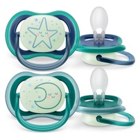 Ty ngậm silicon thông khí dạ quang Philips Avent đôi SCF376/13 (6-18M)
