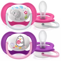Ty ngậm thông khí lime Philips Avent 6-18M SCF080/08 vỉ đôi (Hồng, tím)
