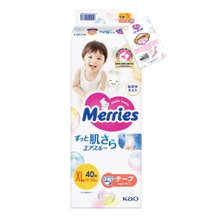 Bỉm - Tã dán Merries size XL 40 miếng (cho bé 12 - 20kg)
