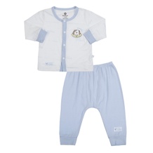 Bộ quần áo dài tay bé trai KidsPlaza in cún M26H (Trắng xanh) 