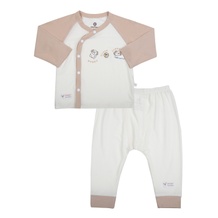 Bộ dài cài lệch KidsPlaza in cún M26H (Trắng be)