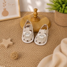Dép sandal tập đi kèn Mamago 26MS10 gấu cute (Be)