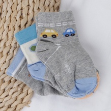 Set 3 tất bé trai KidsPlaza ô tô BH25D (Xám)