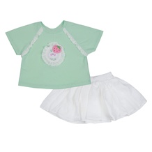 Set váy cộc bé gái KidsPlaza thỏ dâu AT26H (Trắng xanh)