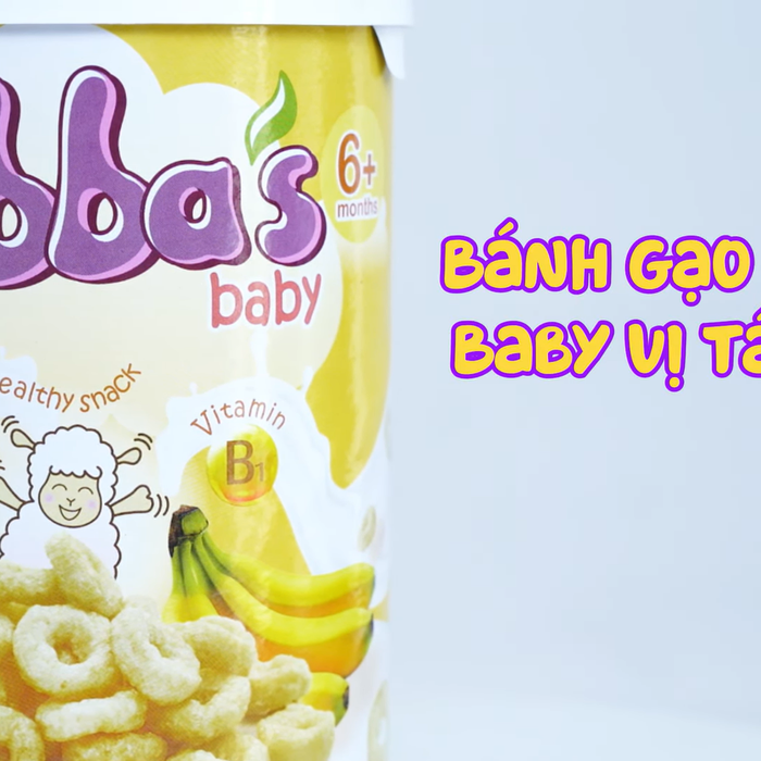 Bánh gạo Babba's Baby vị táo chuối 40g - video
