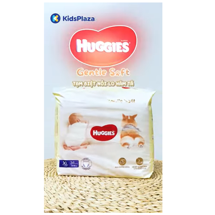 Bỉm - Tã quần Huggies Gentle Soft Corgi size M 54 miếng (cho bé từ 6-11kg) - video