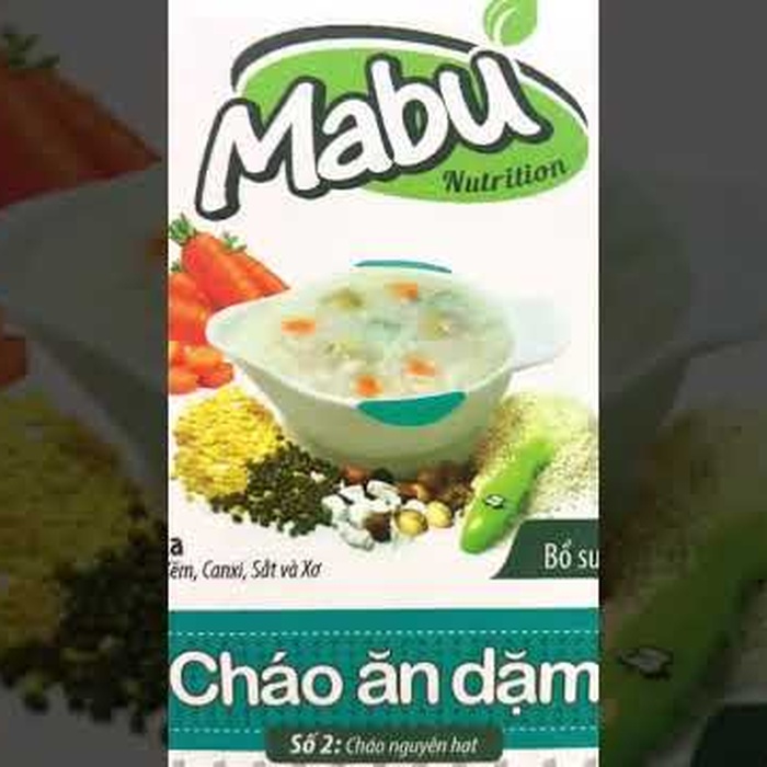 Cháo ăn dặm Mabu Số 2 nguyên hạt cho bé 6M+ - video