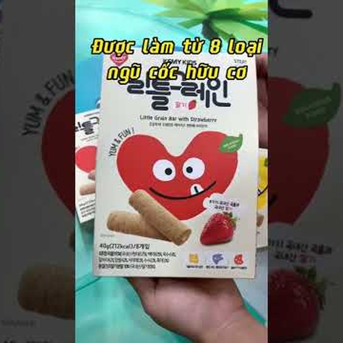 Bánh ngũ cốc Kemy Kids vị Dâu dành cho bé trên 8 tháng - video