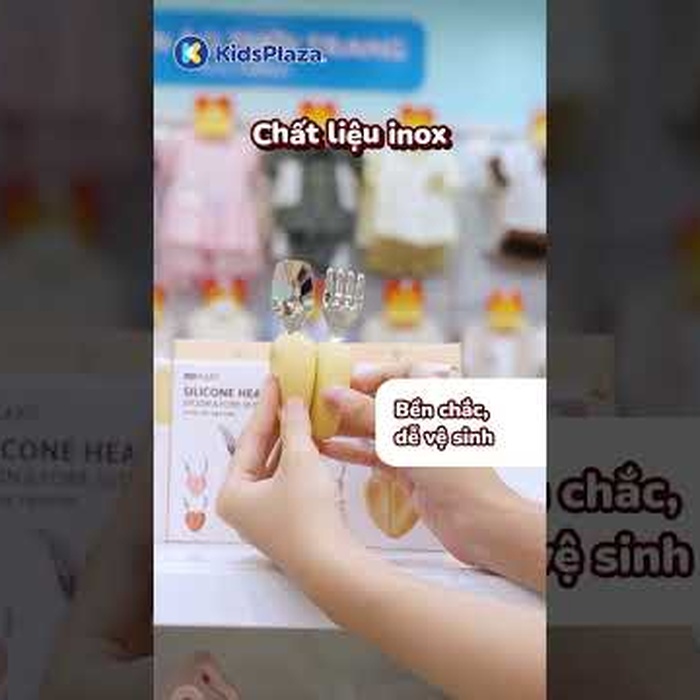 Bộ thìa & dĩa inox Moyuum hình trái tim (Cam) - video