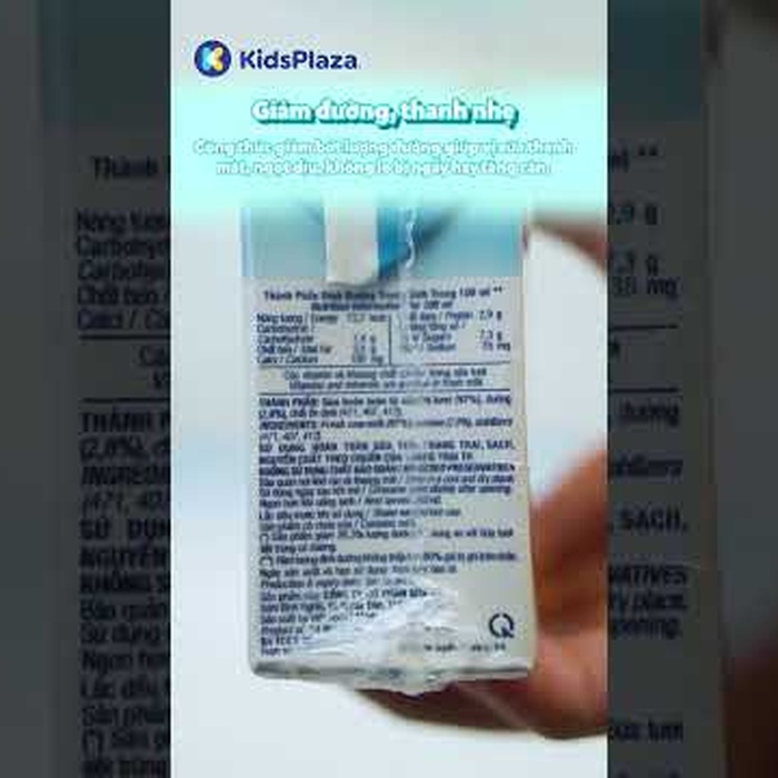 Sữa tươi tiệt trùng ít đường TH True Milk 4*110ml  - video
