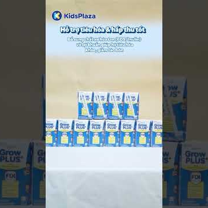 Sữa uống dinh dưỡng Nutifood GrowPlus+ Boosting Digestion 4*110ml cho bé từ 1 tuổi  - video