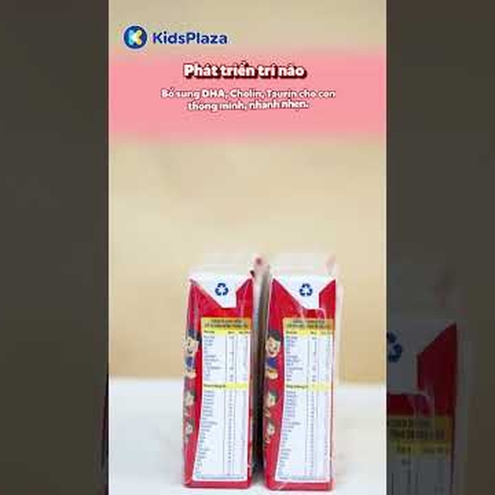 Sữa dinh dưỡng pha sẵn Nutifood GrowPlus+ Đỏ ít đường 4*180ml - video