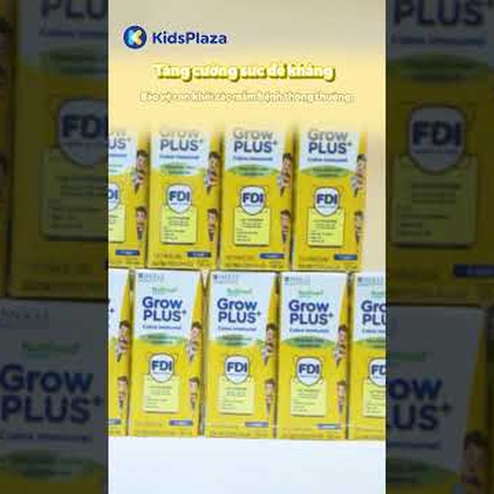 Sữa uống dinh dưỡng Nutifood GrowPLUS+ Colos Immunel 4*180ml cho bé trên 1 tuổi - video