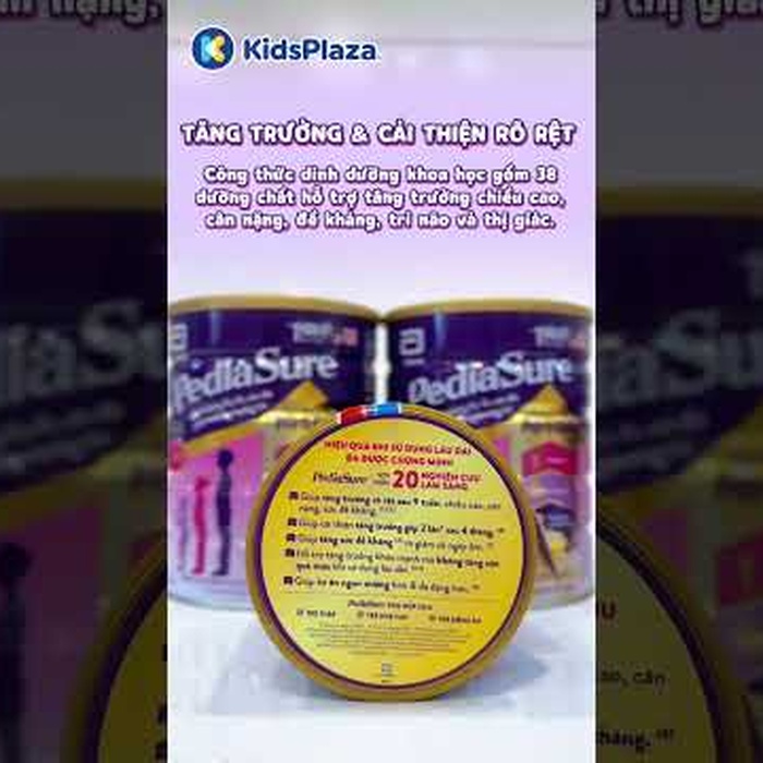 Sữa PediaSure BA hương vani ít ngọt (cho bé 1-10 tuổi) 800g - video