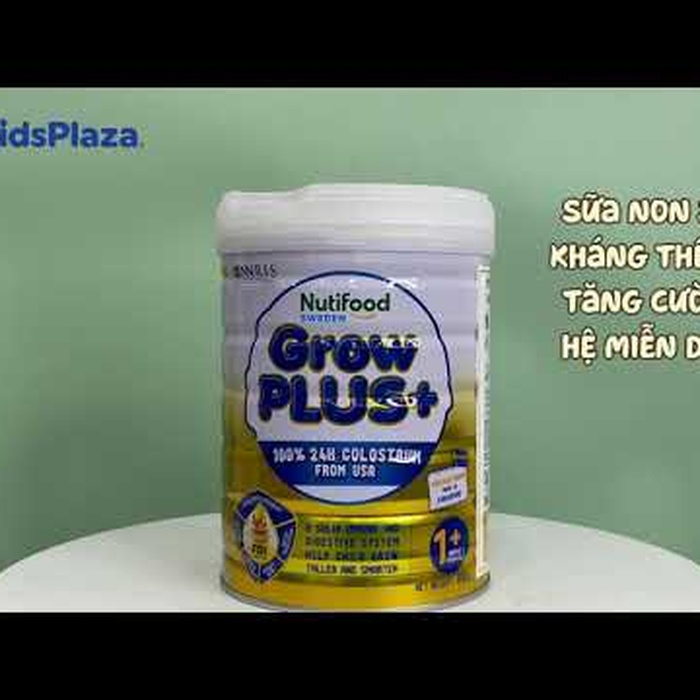 Sữa Nutifood GrowPLUS+ Vàng (Sữa non) cho bé trên 1 tuổi 850g - video