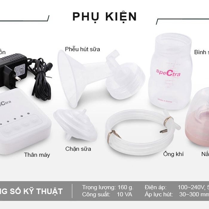 Máy hút sữa điện đơn Spectra Qmặt phải