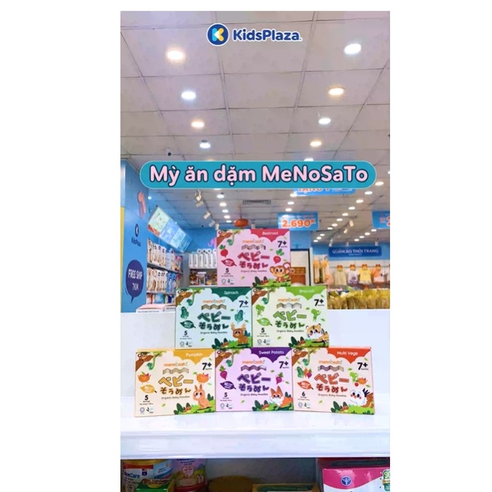 Mỳ ăn dặm hữu cơ cho bé vị củ dền MenNoSato 200g - video