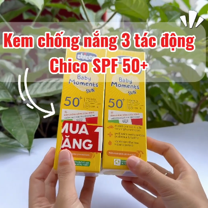 Kem chống nắng 3 tác động Chicco SPF 50+ 75ml - video