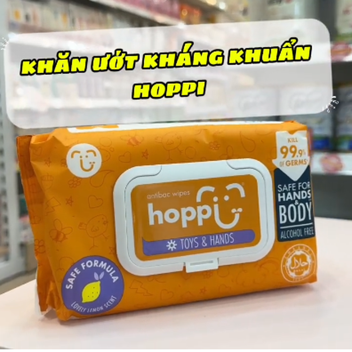Khăn ướt kháng khuẩn Hoppi Antibac 20 tờ - video