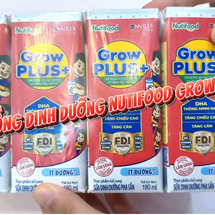 Sữa Uống Dinh Dưỡng Nutifood GrowPlus+ Đỏ (4x180ml) 2Y+ - video