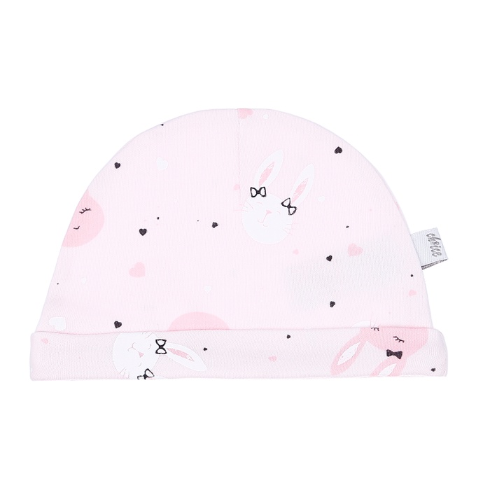 Set 2 mũ sơ sinh cotton Mothes Choice - Thỏ hồngmặt trái
