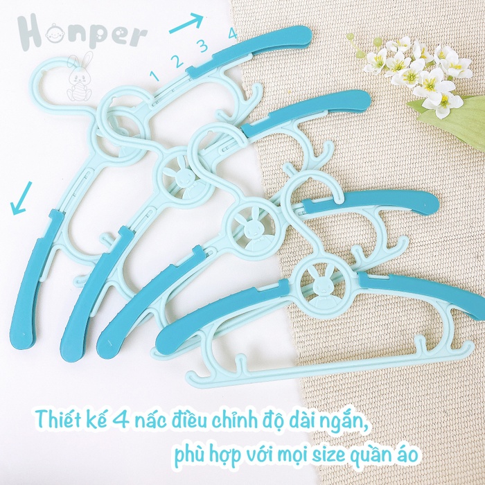 Set 5 móc quần áo Gấu/Thỏ Honper (Mẫu ngẫu nhiên)góc nghiêng