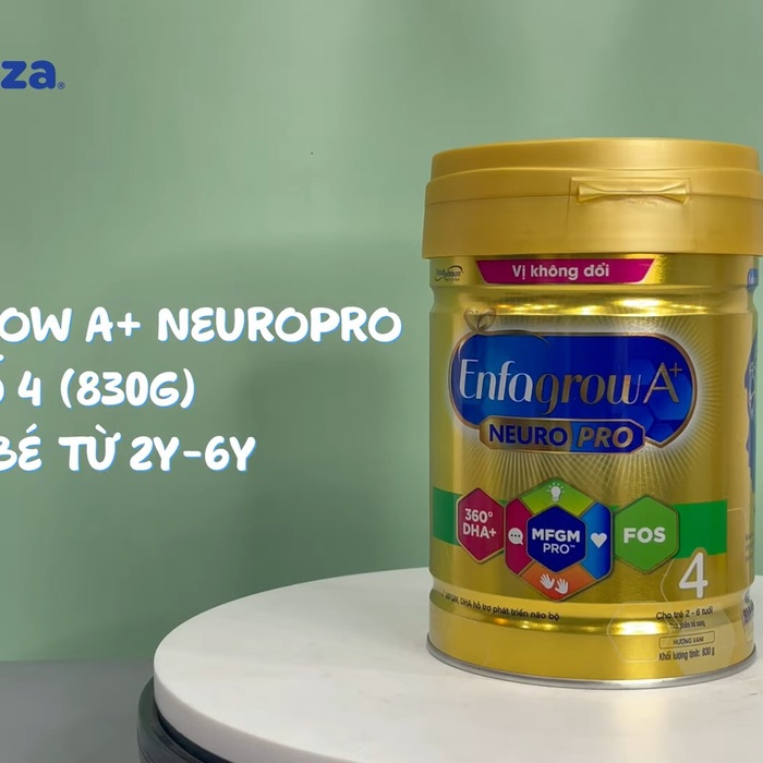Sữa Enfagrow A+ NeuroPro Số 4 (830g) cho bé từ 2-6 tuổi - Vị ngọt dễ uống - video