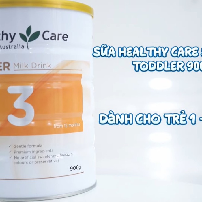 Sữa bột Healthy Care Toddler số 3 (cho bé từ 1-3 tuổi) 900g - video