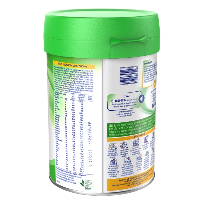 Sữa Nan Organic số 2 900gr cho bé từ 6-24 tháng tuổimặt trái