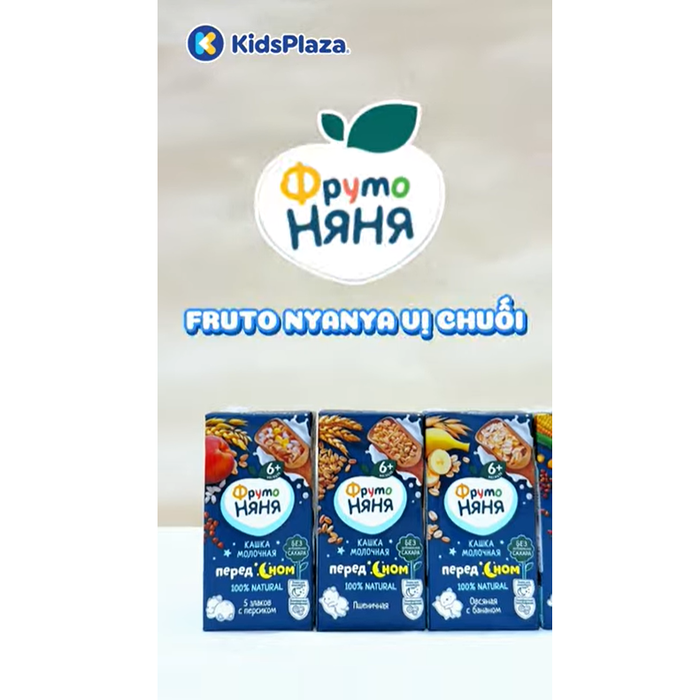 Sữa đêm yến mạch vị chuối Fruto Nyanya (200ml) 6M+ - video