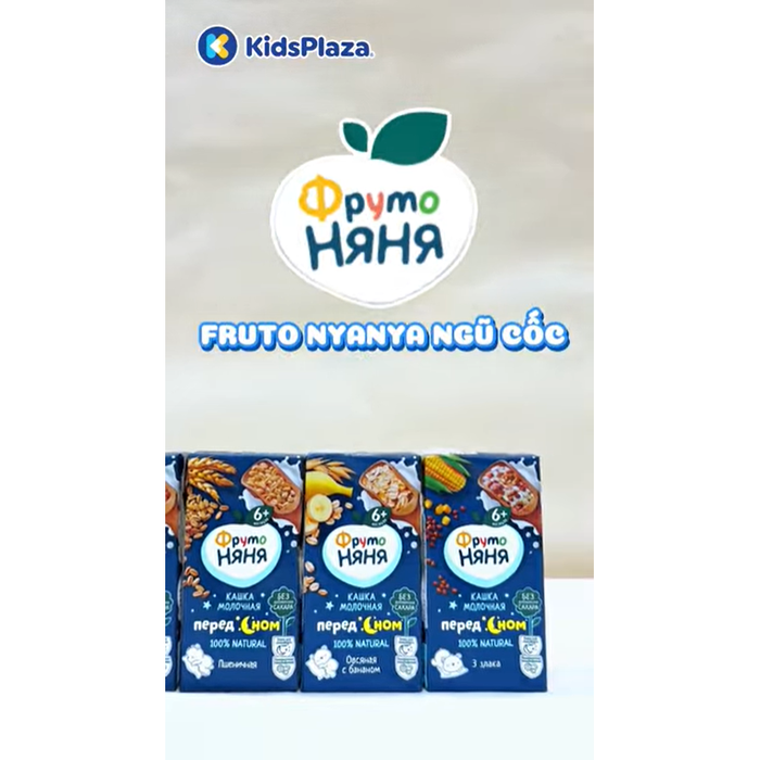 Sữa đêm ngũ cốc Fruto Nyanya (200ml) 6M+ - video